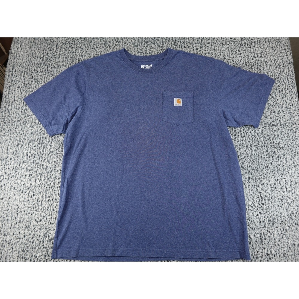 Carhartt Pocket Tee Mens 2XL Blue Good Loose Fit Short Sleeve Heather